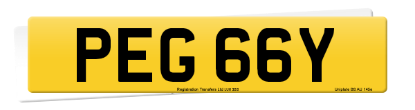 Registration number PEG 66Y